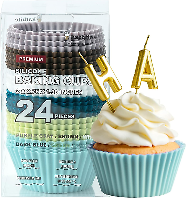 #ad Silicone Cupcake Baking Cups 24 Pack Silicone Baking Cups Reusable Non Stick $16.99