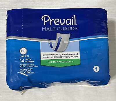 #ad New Prevail for Men Maximum Absorbency Male Guards Pads Adhesive 14 Count SEALED $9.99
