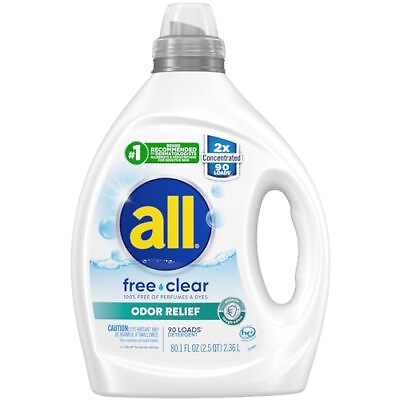 #ad Laundry Detergent Liquid Free Clear for Sensitive Skin Odor Relief Unscent... $36.79