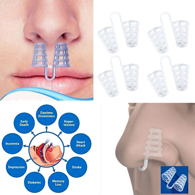 #ad 8 Pack Anti Snore Nose Clip Stop Snoring Stopper Device Sleep Aids Vent Dilators $2.96