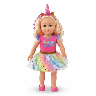 #ad My Life As A Unicorn Trainer Doll 18quot; Posable Soft Torso Blonde Curly Hair New $39.99