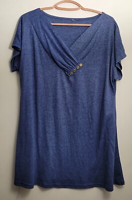 #ad Womens Blue Shirt With Button Accents $6.00