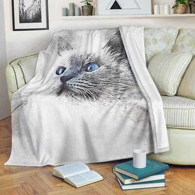 #ad Cat Blanket Throw Fleece Cozy Couch Plush Adult Kid Sofa Bedding Gift $44.99