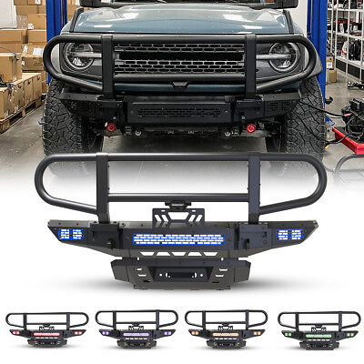 #ad 4 In 1 Front Bumper w 2*Side WingsBull BarSkid Plate For 2021 2023 Ford Bronco $722.98
