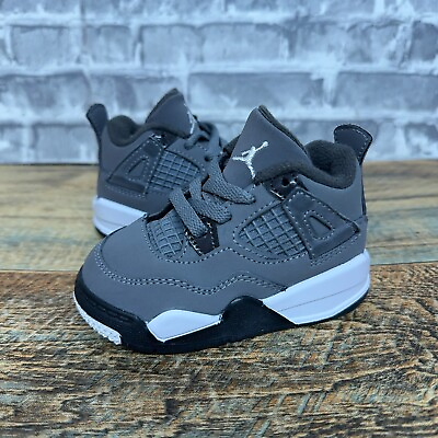 #ad Nike Air Jordan 4 Retro Cool Grey Black White BQ7670 007 Toddlers Baby Size 4C $67.99