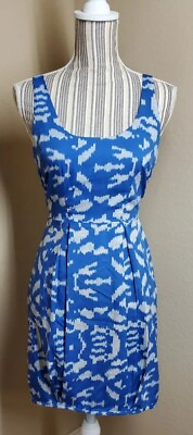 #ad silence and noise dress size 0 Blue And White Sleeveless Short Sun Dress $25.00