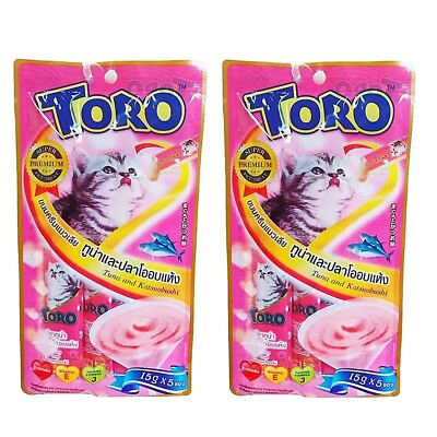 #ad Toro Cat Cream Snack Food Treats Flavor Pet Healthy Lick 10 Tuna Katsuobushi 15g $23.21