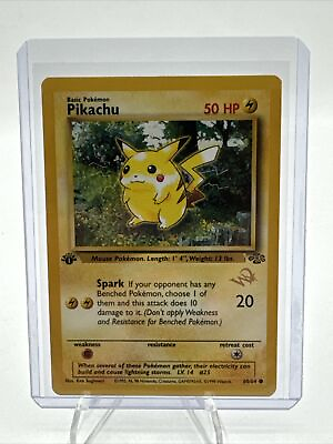 #ad 1st Edition Pikachu Card Wizard Gold Stamp Jungle 90s W Stamp Pokemon Mint $59.99