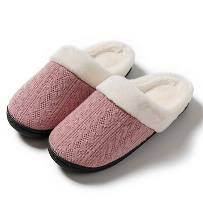 #ad Women#x27;s Slip on Fuzzy House Slipper Memory Foam Outdoor Indoor Winter Warm Shoes $5.51