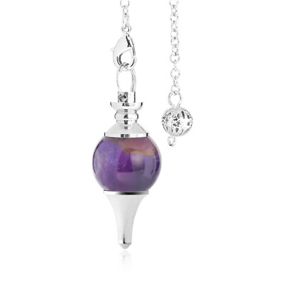Natural Gemstone Crystal Pendulum Healing Dowsing Chakra Reiki Pendant Necklace $2.79