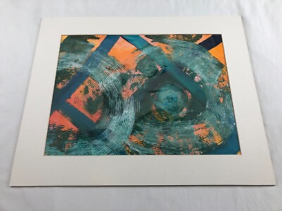 #ad Vintage Abstract Acrylic on Paper Daniele Lambrechts ME Artist 15.5quot; x 11.5quot; $50.00