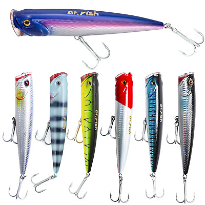 #ad Dr.Fish Fishing Popper Topwater Hardbaits 1.4oz Saltwater Pencil Lures Tuna Pike $10.99