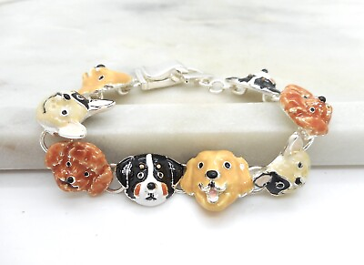 #ad Dog Puppy Bracelet Silver Plated Women Magnetic NEW $16.17
