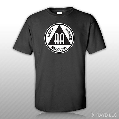 #ad AA Alcoholics Anonymous Symbol T Shirt Tee Shirt Free Sticker $15.99