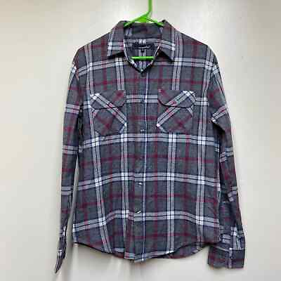 #ad Coastal Plaid Rodeo Style Pockets Men’s Shirt Small New With Tags Flannel Gray $9.99