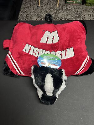 #ad Wisconsin Badgers Large Mascot Pillow Pet NCAA NWT Soft Plush $14.99