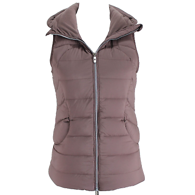 #ad Lululemon Pack It Down Vest Womens Size 6 Mauve Stone Quilted Hooded Goose Down $52.99