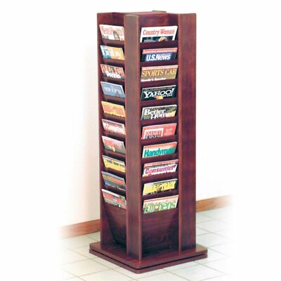 #ad Wooden Mallet Cascade 40 Magazine Spinning Rack in Mahogany $525.79