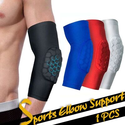 #ad 1PCS Sports Elbow Support Polyester Elastic Basketball Pads Arm Sleeve Protector $19.42