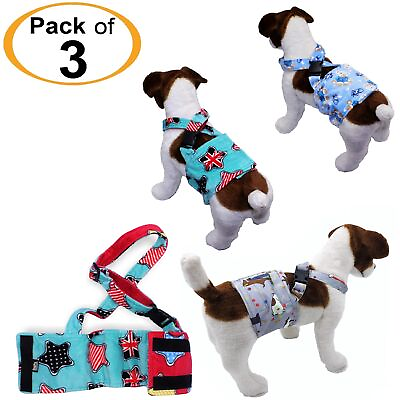 #ad PACK 3pcs Dog BELLY BAND Wrap Diapers Male Washable SOFT Fleece SUSPENDERS XS L $29.99