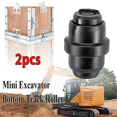 #ad 2PCS Black Bottom Track Roller For John Deere 50G Excavator Undercarriage $254.99