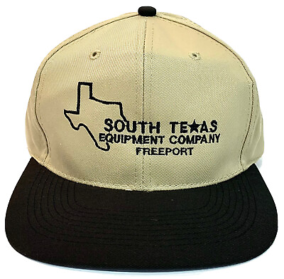 #ad South Texas Equipment Company Ball Cap Adjustable Hat Embroidered Tan Black $14.92