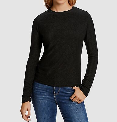#ad NWT $415 Lini Women Black Crew Neck Long Sleeve Casual Top Blouse T Shirt Size S $49.98