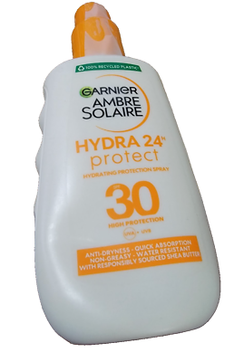 #ad Garnier Ambre Solaire 24H Hydration Sun Cream Protection Spray SPF30 200ml New $17.99