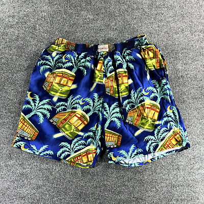#ad Vintage Bayou Wear Mens Shorts Extra Large Art 4 Now Hawaiian Streetcart Casual $47.48