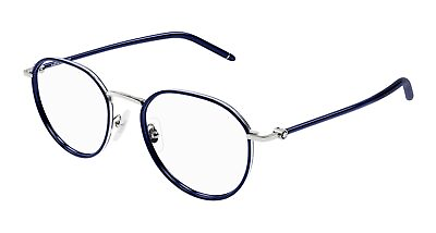 #ad NEW Mont Blanc MB0342oA 004 Silver Blue Eyeglasses $276.08