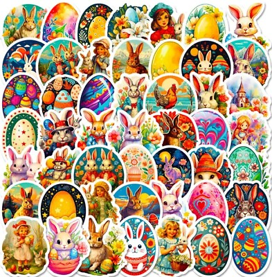 #ad 10pcs Colorful Easter Egg Stickers. Scrapbooking Journaling $2.99