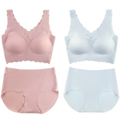 #ad 2 Pack Wireless Seamless Smooth Support Pull Over Bra Stretch Latex Sports Bra $21.99