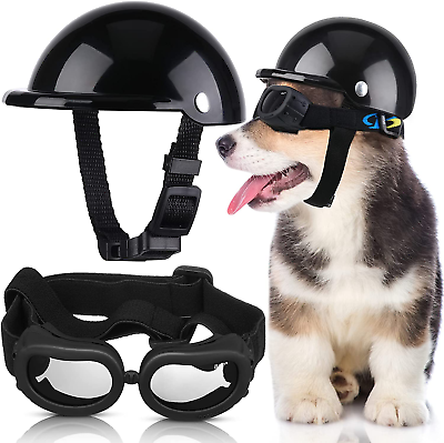 #ad Small Dog Helmet Goggles Motorcycle Helmet UV Protection Doggy Sunglasses Pet Do $21.59