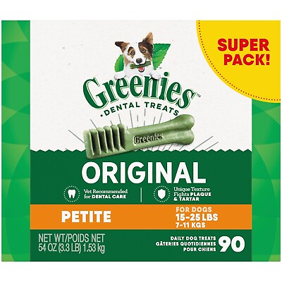 #ad NEW Greenies Petite Dog Dental Chews 54 oz Pack of 90 Treats $45.99