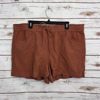 #ad Loft Orange Pull On Lacy Pocket Shorts Size XL NWT $23.99