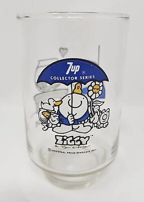 #ad 1977 Ziggy Tom Wilson 7UP Collector#x27;s Series Glass Blue MS1 $9.99