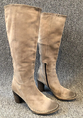 #ad Zerodb Taupe Suede Burnished Toe Tall Knee High Women’s Boots Size 39 $69.99