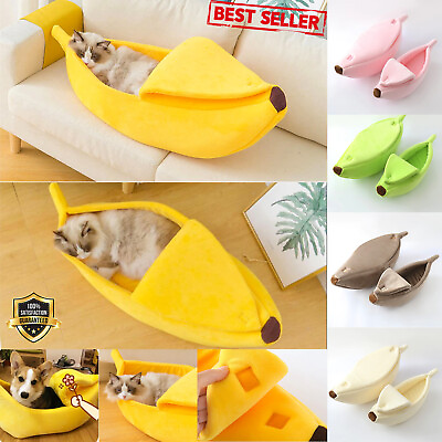 Cozy Cave Dog Bed Banana Cat Sleeping Bed House Kitty Winter Warm Cushion Kennel $15.99