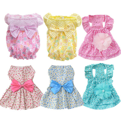 #ad Dog Dress Lot of 6 Small Puppy Dress Skirt Girl Shirt Summer Apparel Size XS S M $31.34