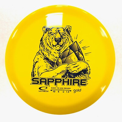 #ad DISC GOLF LATITUDE 64 GOLD SAPPHIRE EASY TO USE DISTANCE DRIVER 162g YELLOW $18.44
