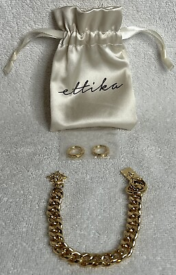 #ad Ettika Starry Charms Chain Link Bracelet 18Kt GP Fashion Jewelry Delicate $24.99