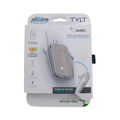 #ad TYLT Xcele 3 Portable Charger for USB Micro and USB C Devices Gold $13.99
