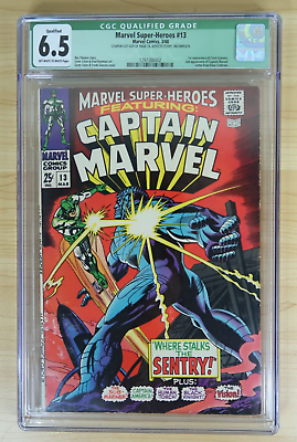 #ad Marvel Super Heroes #13 Captain Marvel First Carol Danvers CGC 6.5 Green Label $170.00