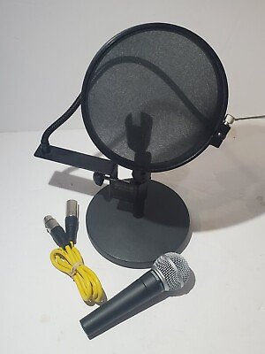 #ad Shure SM58 Microphone w 3ft Cord And Mic Stand NADY Pop Filter Gooseneck $99.00