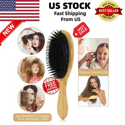 #ad #ad Hair Brush Boar Bristle Hair Brushes for Women men KidBoaramp;Nylon Bristle Brush $8.85
