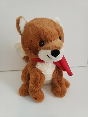 #ad Plush Puppy Dog with red scarf NEW with Tags $9.99