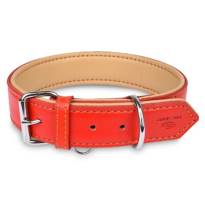 #ad Motero K 9 Heady duty Padded Genuine Leather Adjustable Dog collars $13.94