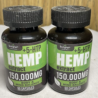 #ad Hemp Seed Oil Caps 60 Ct Two Pack Anxiety Calming Stress Relief Relaxing $13.93