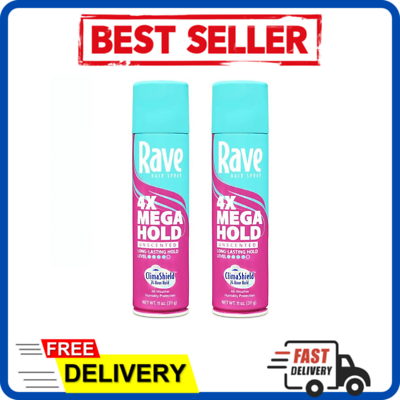 #ad Rave 4X Mega Hold Hair Spray All Weather with Vitamin Rich Formula 11oz 2 PACK $6.99
