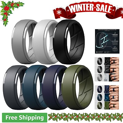 #ad Breathable Silicone Ring for Men 10mm Wide Ideal for Active Lifestyles $26.99